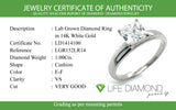 (LD) Anillo con diamante de laboratorio en oro blanco 14kt. D-1.00cts