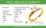 (LD) Anillo con diamante de laboratorio en oro amarillo 14kt. D-1.00Cts.