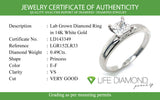 (LD) Anillo con diamante de laboratorio en oro blanco 14kt. D-0.49Cts