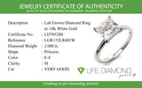 (LD) Anillo con diamante de laboratorio en oro blanco 14kt. D-2.00Cts.