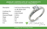 (LD) Anillo con diamante de laboratorio en oro blanco 14kt. D-0.50Cts