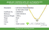 (LD) Collar con diamantes de laboratorio en oro amarillo 14kt. 42/43CM D-1.00Cts.