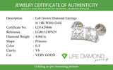 (LD) Aretes con diamantes de laboratorio en oro blanco 14kt. D-4.06Cts.