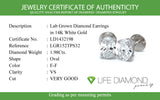 (LD) Aretes con diamantes de laboratorio en oro blanco 14kt. D-1.98Cts.
