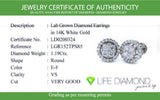 (LD) Aretes con diamantes de laboratorio en oro blanco 14kt. D-1.19Cts.