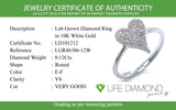 (LD) Anillo (corazón) con diamantes de laboratorio en oro blanco 10kt. D-0.12Cts.