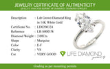 (LD) Anillo con diamante de laboratorio en oro blanco 14kt. D-2.00CTS.