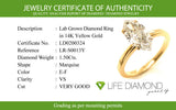 (LD) Anillo con diamante de laboratorio en oro amarillo 14kt. D-1.50CTS.