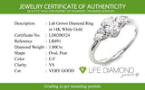 (LD) Anillo con diamantes de laboratorio en oro blanco 14kt. D-0.80CTS.