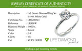 (LD) Set de anillos con diamante de laboratorio en oro blanco 10kt. D-1.00Cts.