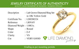 (LD) Set de anillos con diamante de laboratorio en oro amarillo 10kt. D-1.00Cts.