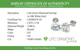 (LD) Aretes con diamantes de laboratorio en oro blanco 10KT