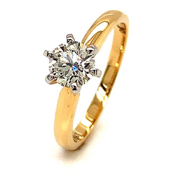 (MIA) Anillo con diamante en oro amarillo 18kt. - DGjoyeros