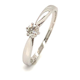 (MIA) Anillo con diamante en oro blanco 18kt. - DGjoyeros