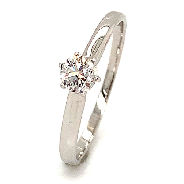 (MIA) Anillo con diamante en oro blanco 18kt. - DGjoyeros