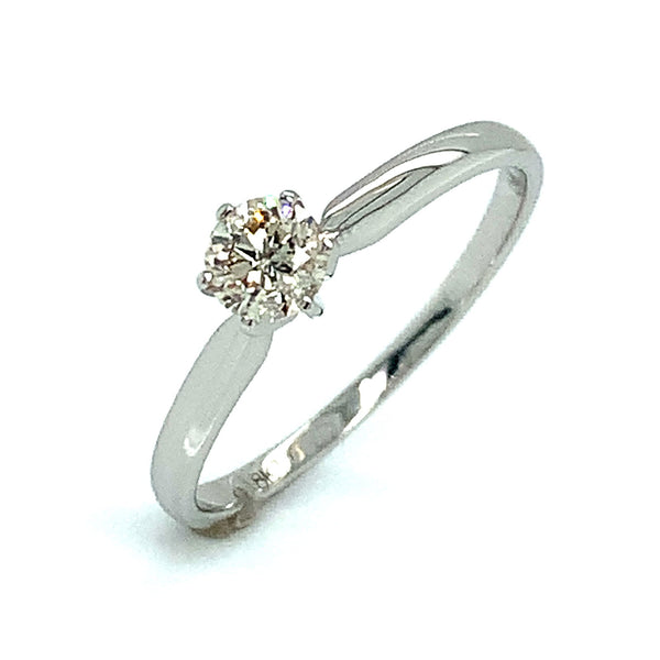 (MIA) Anillo con diamante en oro blanco 18kt. - DGjoyeros