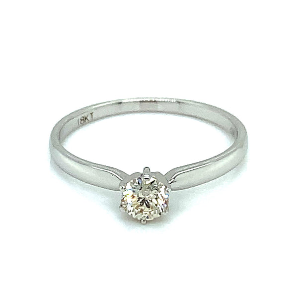 (MIA) Anillo con diamante en oro blanco 18kt. - DGjoyeros
