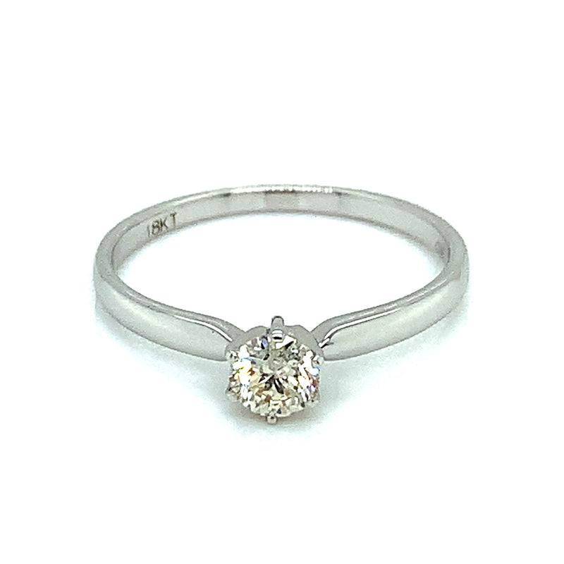 (MIA) Anillo con diamante en oro blanco 18kt. - DGjoyeros