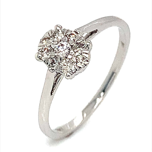 (MIA) Anillo con diamante en oro blanco 18kt. - DGjoyeros
