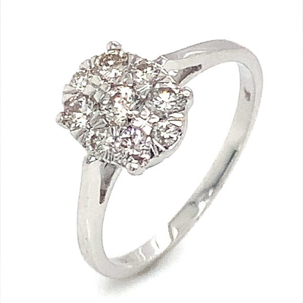 (MIA) Anillo con diamante en oro blanco 18kt. - DGjoyeros