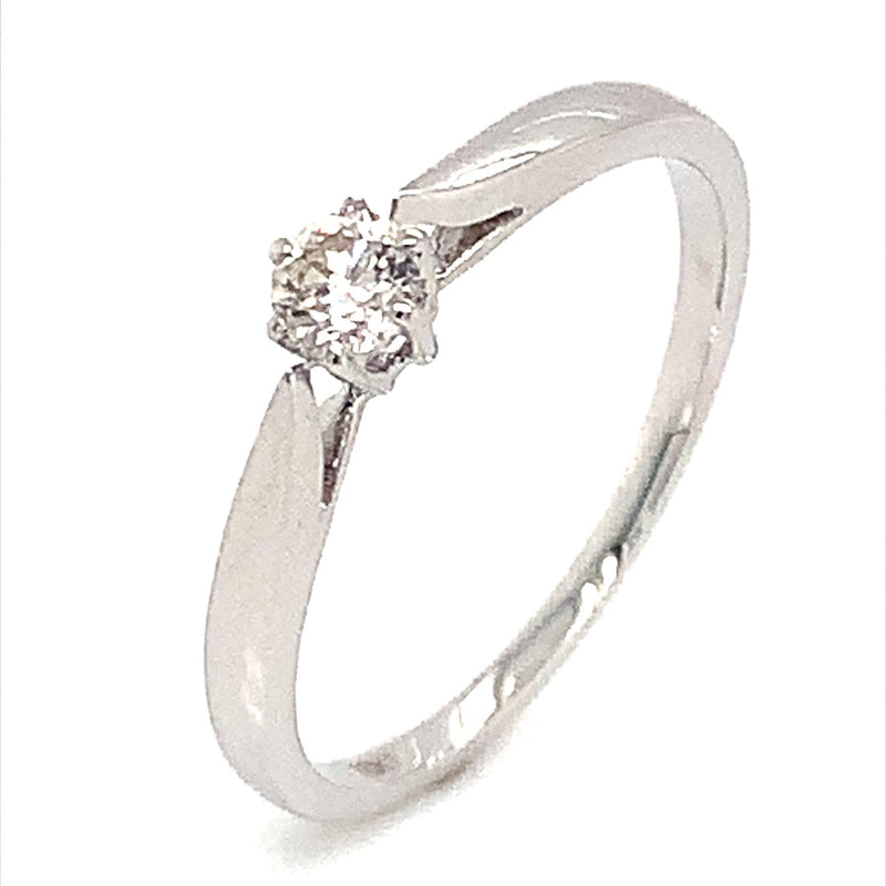 (MIA) Anillo con diamante en oro blanco 18kt. - DGjoyeros