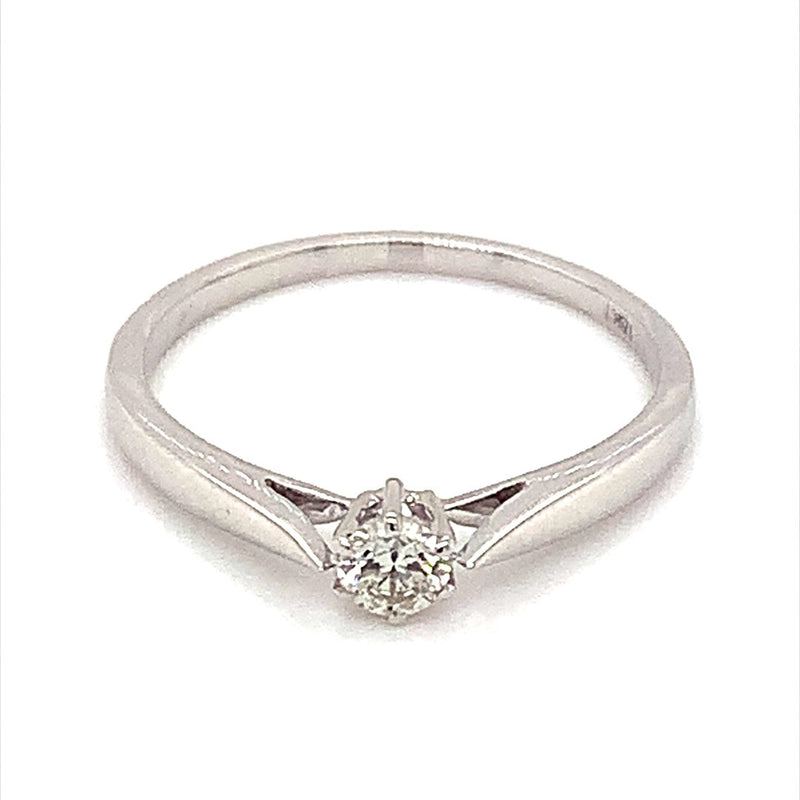 (MIA) Anillo con diamante en oro blanco 18kt. - DGjoyeros