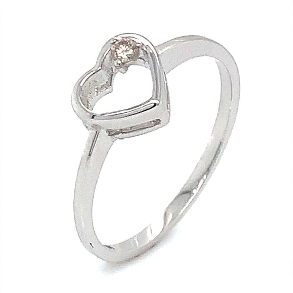 (MIA) Anillo con diamante en oro blanco 18kt. - DGjoyeros