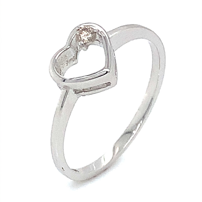 (MIA) Anillo con diamante en oro blanco 18kt. - DGjoyeros