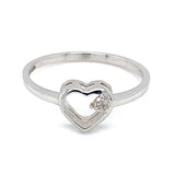 (MIA) Anillo con diamante en oro blanco 18kt. - DGjoyeros