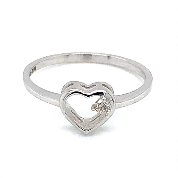(MIA) Anillo con diamante en oro blanco 18kt. - DGjoyeros