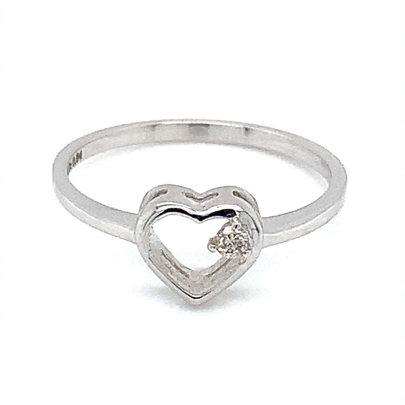 (MIA) Anillo con diamante en oro blanco 18kt. - DGjoyeros