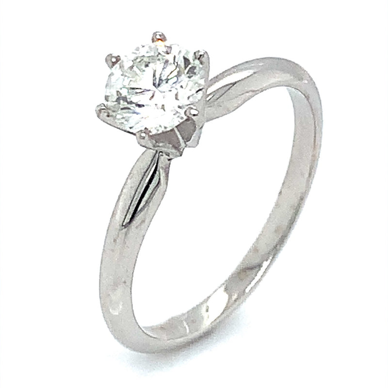 (MIA) Anillo con diamante en oro blanco 18kt. - DGjoyeros