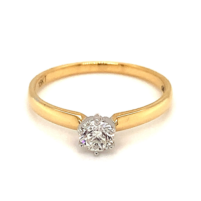 (MIA) Anillo con diamante en oro dos tonos 18kt.  ANTES: $995.00 - DGjoyeros