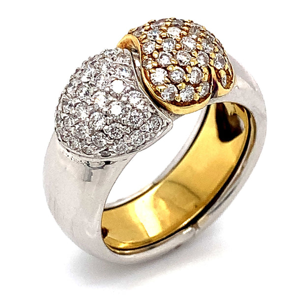 (MIA) Anillo con diamantes en oro 2 Tonos 18kt - DGjoyeros