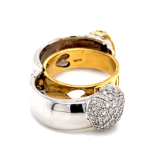(MIA) Anillo con diamantes en oro 2 Tonos 18kt - DGjoyeros