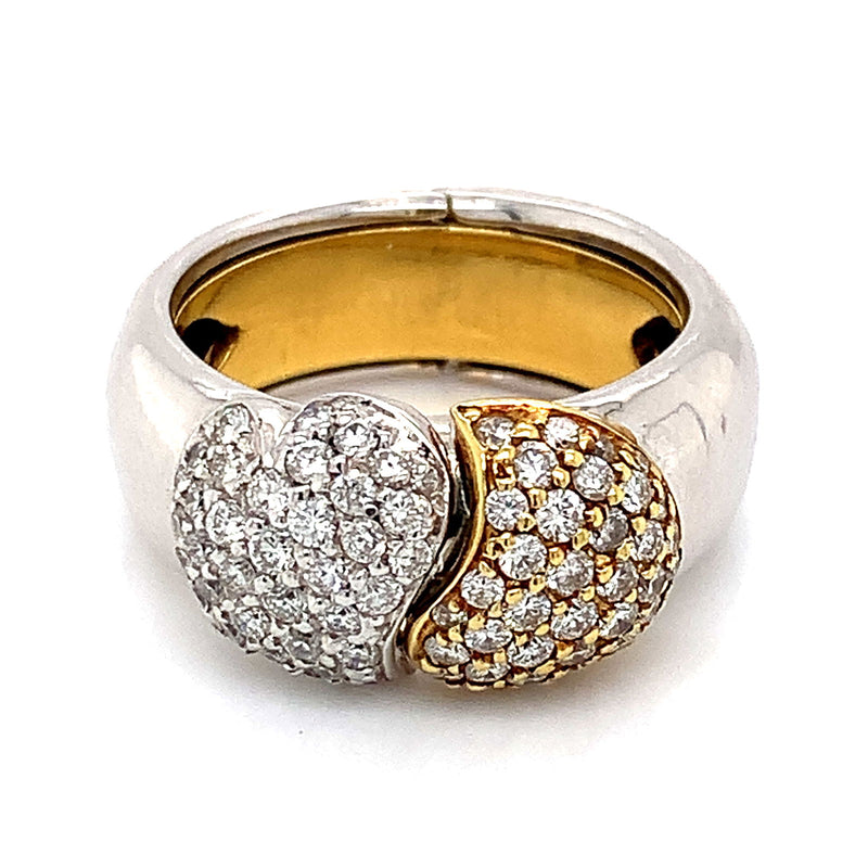(MIA) Anillo con diamantes en oro 2 Tonos 18kt - DGjoyeros