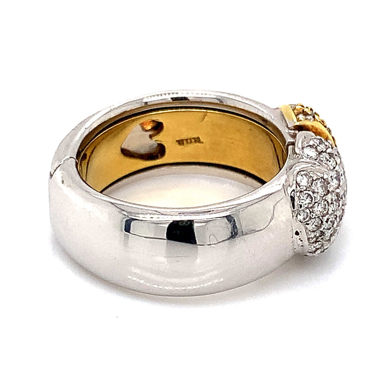 (MIA) Anillo con diamantes en oro 2 Tonos 18kt - DGjoyeros