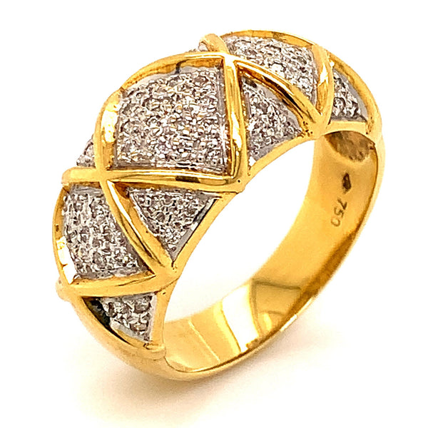 (MIA) Anillo con diamantes en oro amarillo 18kt. - DGjoyeros