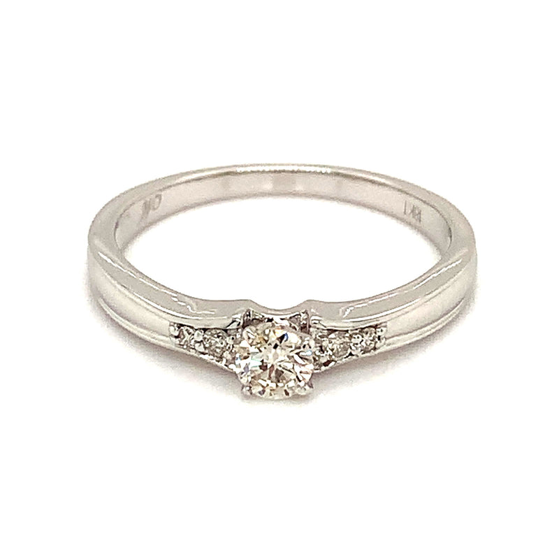 (MIA) Anillo con diamantes en oro blanco 18kt. - DGjoyeros