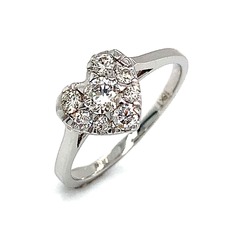 (MIA) Anillo con diamantes en oro blanco 18kt. - DGjoyeros