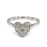(MIA) Anillo con diamantes en oro blanco 18kt. - DGjoyeros