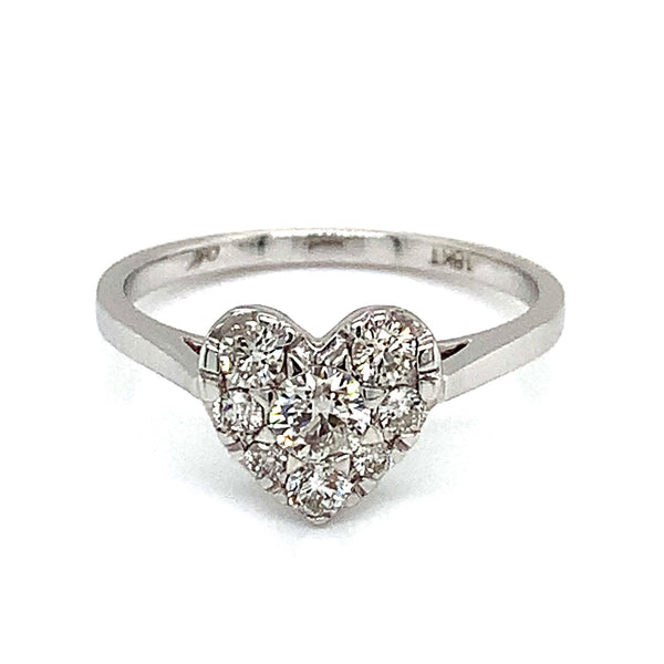 (MIA) Anillo con diamantes en oro blanco 18kt. - DGjoyeros