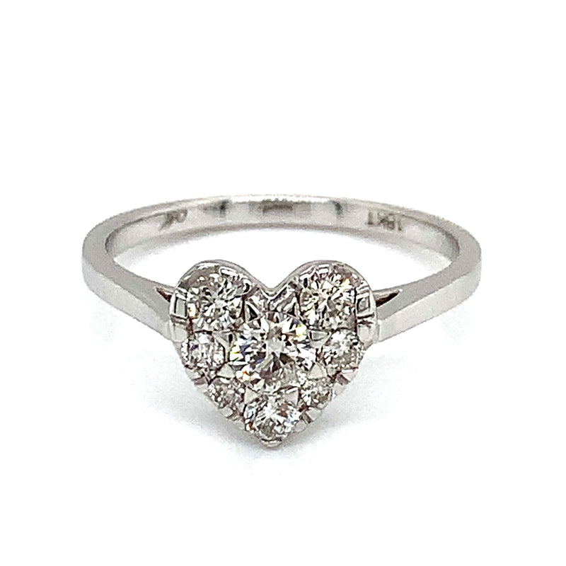 (MIA) Anillo con diamantes en oro blanco 18kt. - DGjoyeros
