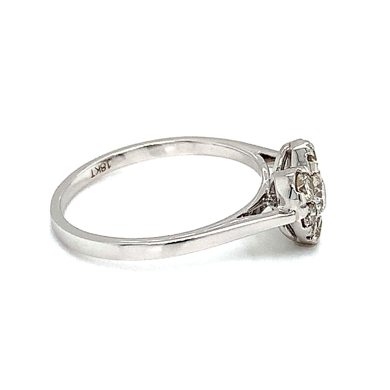 (MIA) Anillo con diamantes en oro blanco 18kt. - DGjoyeros