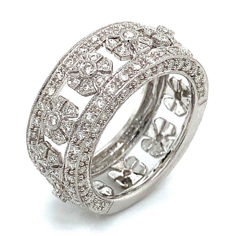 (MIA) Anillo con diamantes en oro blanco 18kt. - DGjoyeros