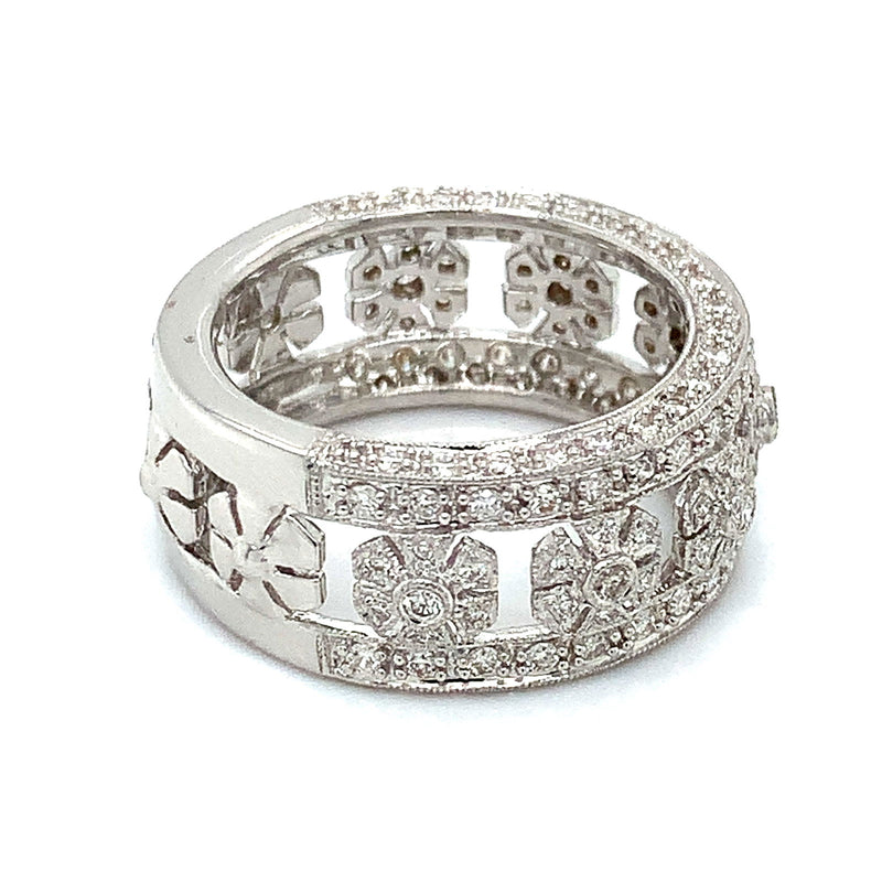 (MIA) Anillo con diamantes en oro blanco 18kt. - DGjoyeros