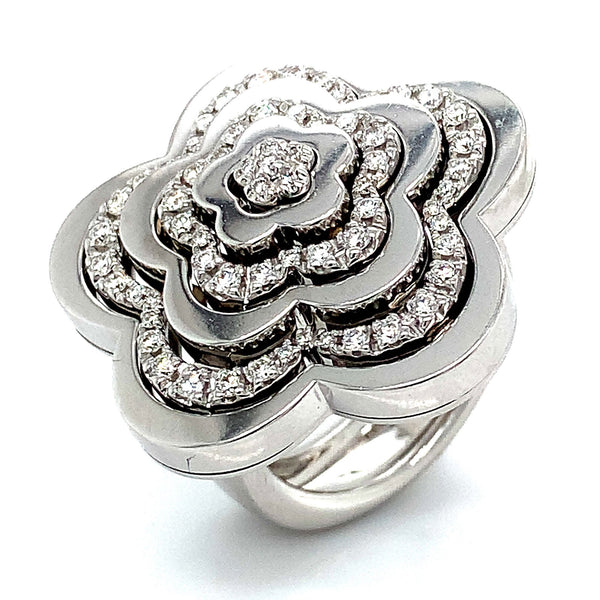 (MIA) Anillo con diamantes en oro blanco 18kt. - DGjoyeros