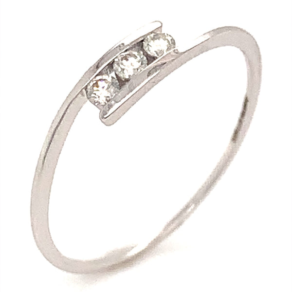 (MIA) Anillo con diamantes en oro blanco 18kt. - DGjoyeros