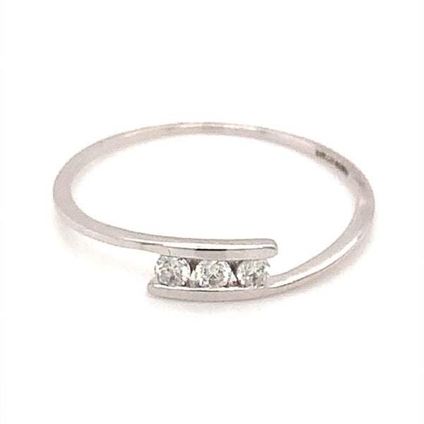 (MIA) Anillo con diamantes en oro blanco 18kt. - DGjoyeros