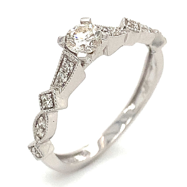 (MIA) Anillo con diamantes en oro blanco 18kt - DGjoyeros